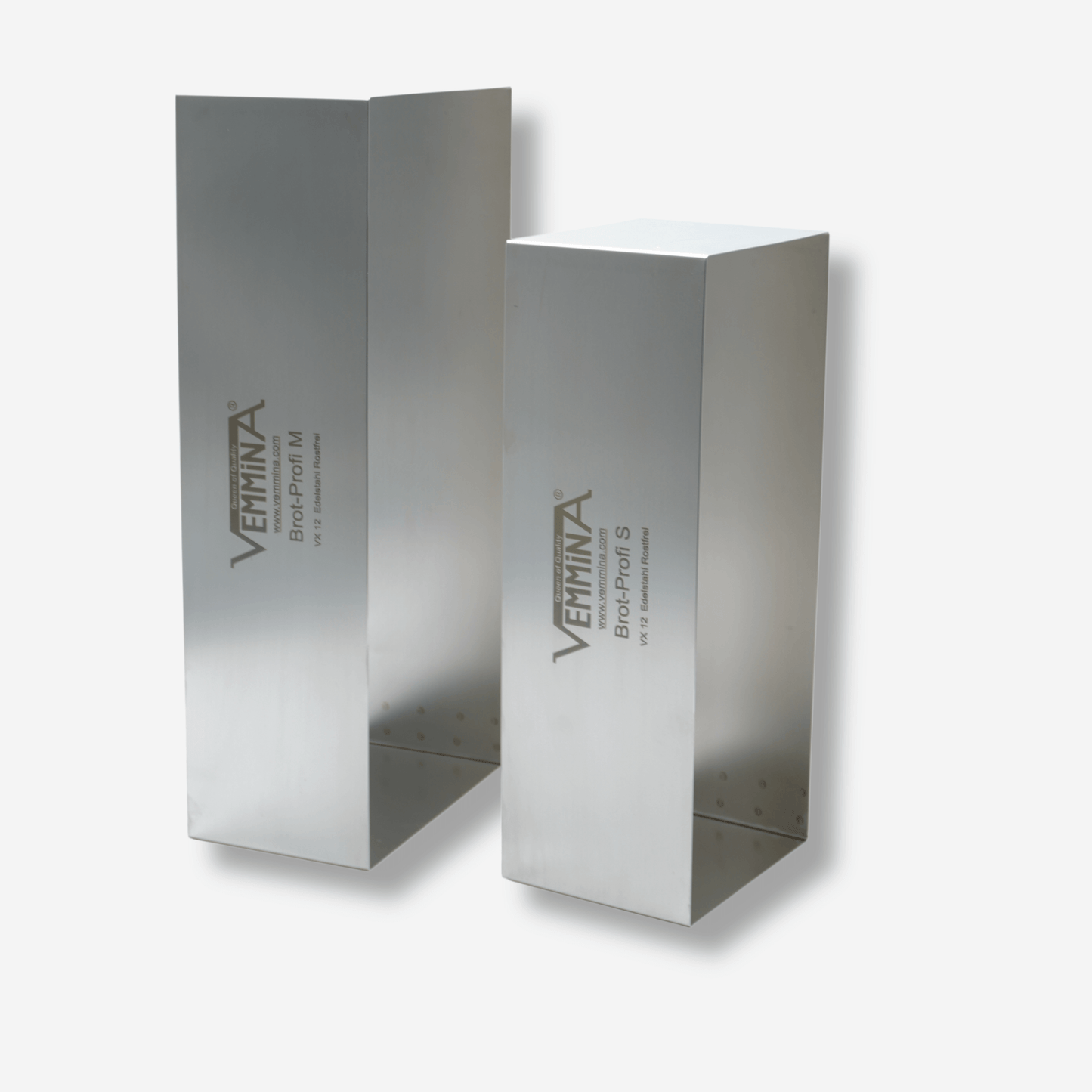 Brot-Profi bread baking molds in sizes S and M, made of stainless steel for perfect baking results.