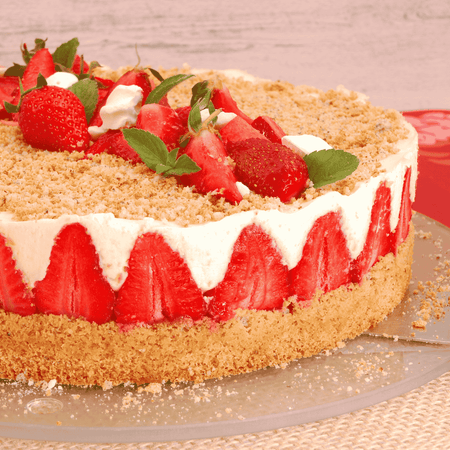Erdbeer-Mandeltorte mit Puddingcreme