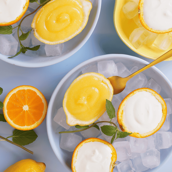 Gefüllte Früchte mit Snow Creme