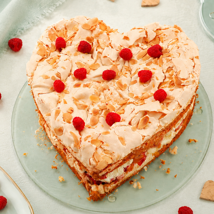 Rhabarber-Himbeer-Torte mit Limettensahne