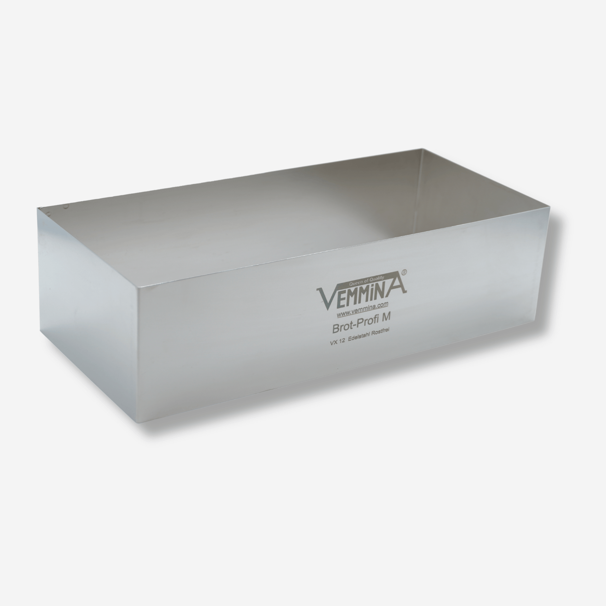 Brot-Profi M Edelstahl Backform für perfektes Brotbacken, Maße 10x24x8 cm, ideal für Hausbäcker.