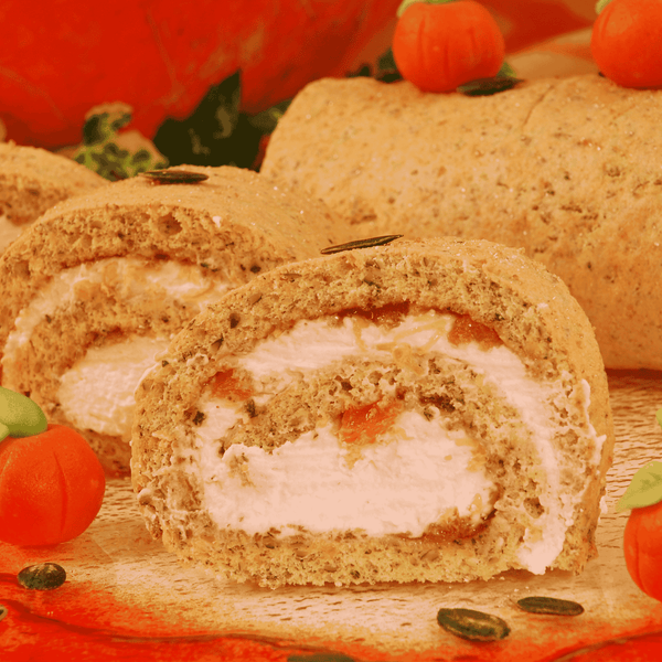 "Biskuitrolle mit Kürbismarmelade"